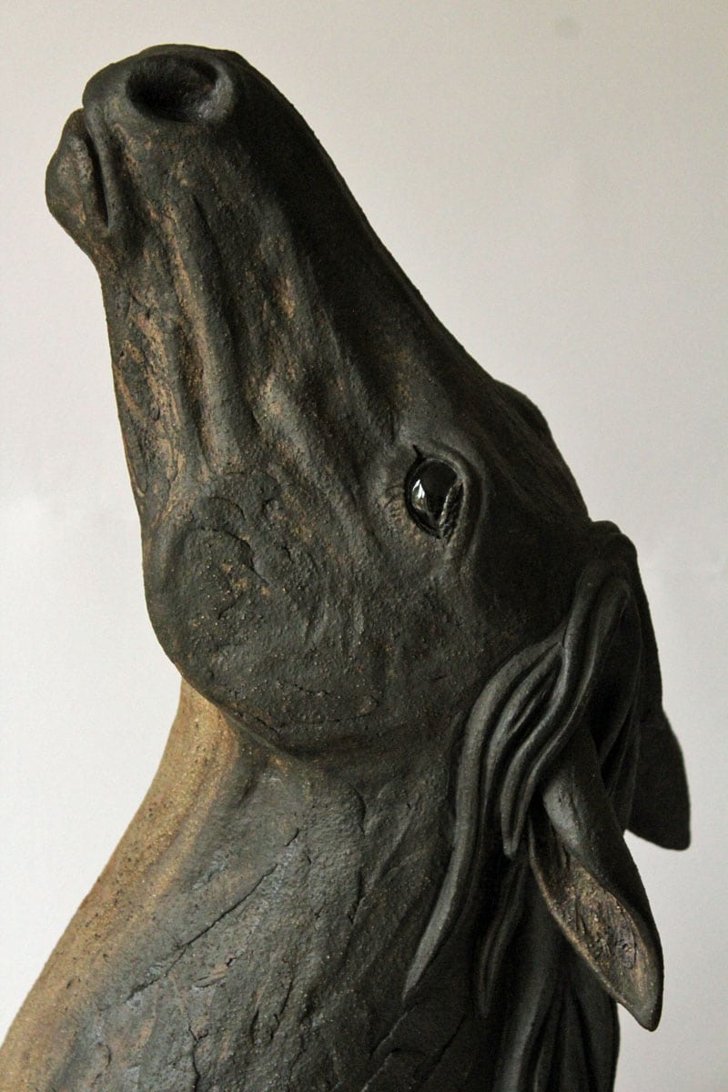 Black Horse's Head Pippa Hill Animal Sculpture