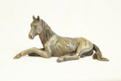 bronze resin Lying Horse