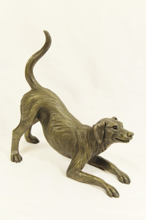 bronze resin Playful Dog, large - SKU DOG-001