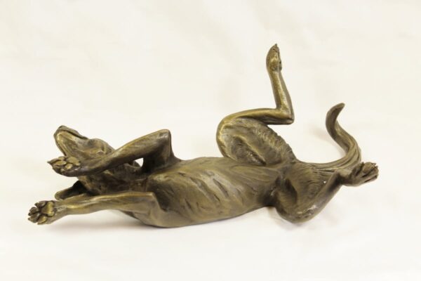 bronze resin Rolling Dog, medium