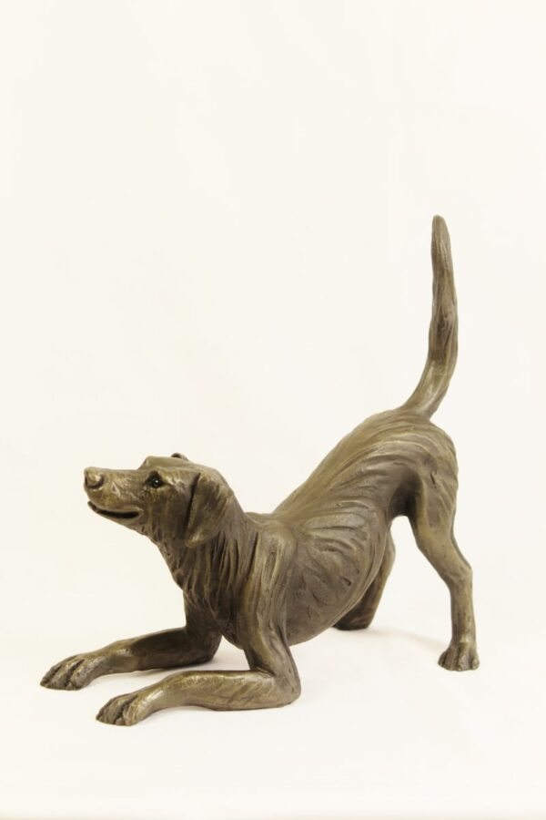 bronze resin Playful Dog, large - SKU DOG-001