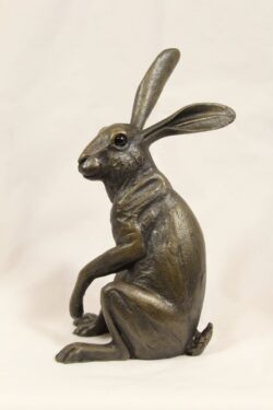 bronze resin Listening Hare, medium ( medium )