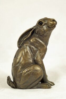 bronze resin Stargazy Hare, 7 x 9cm, HARE-032