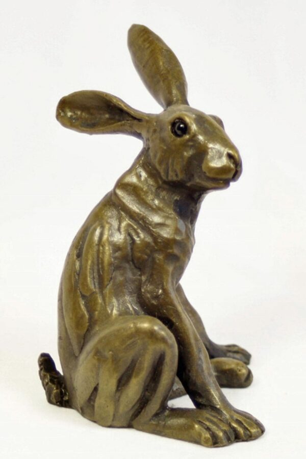 bronze resin Startled Hare - 035