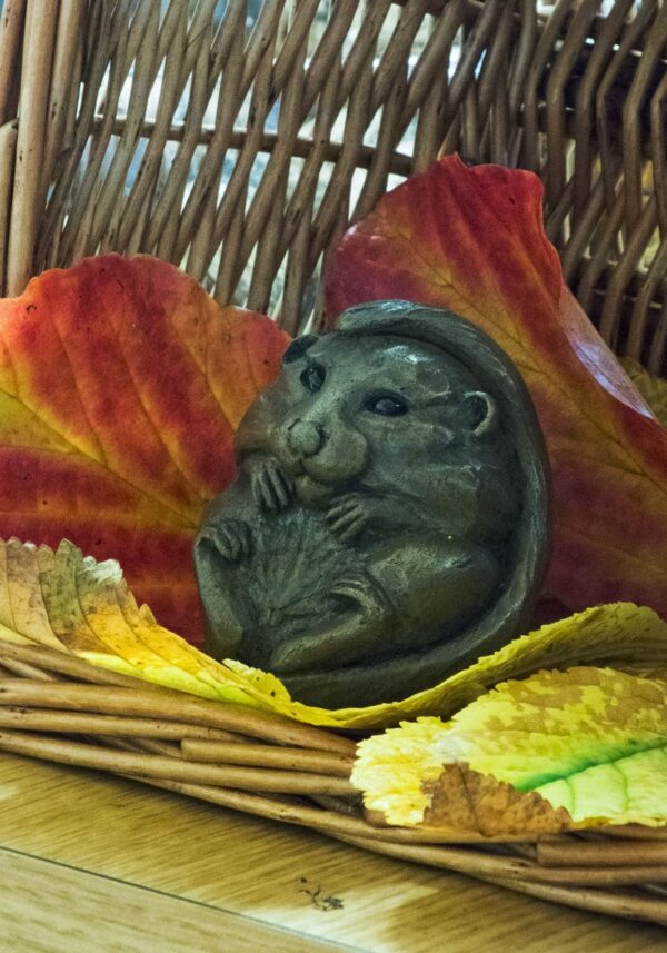 bronze resin Dormouse with open eyes