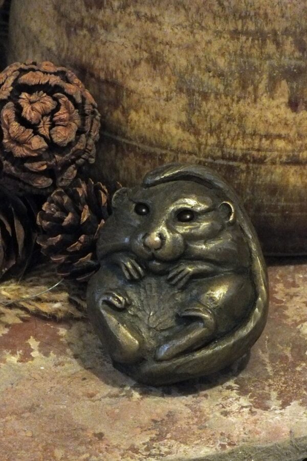 bronze resin Dormouse with open eyes