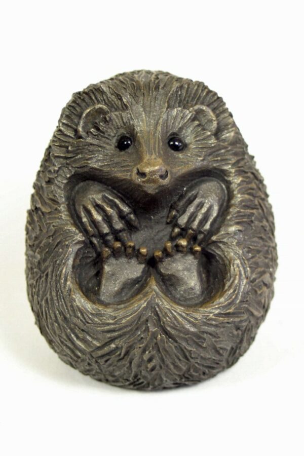 bronze resin Curled Hedgehog, large