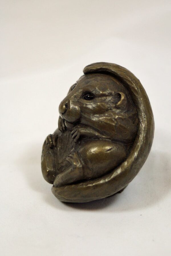 bronze resin Dormouse with open eyes
