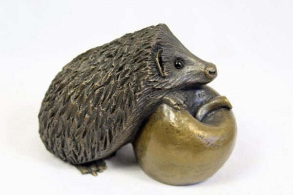 bronze resin Curled Hedgehog, large