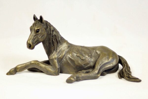 bronze resin Lying Horse