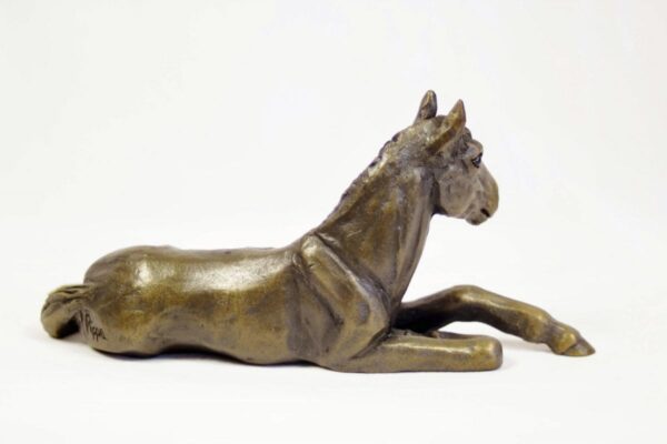 bronze resin Lying Horse